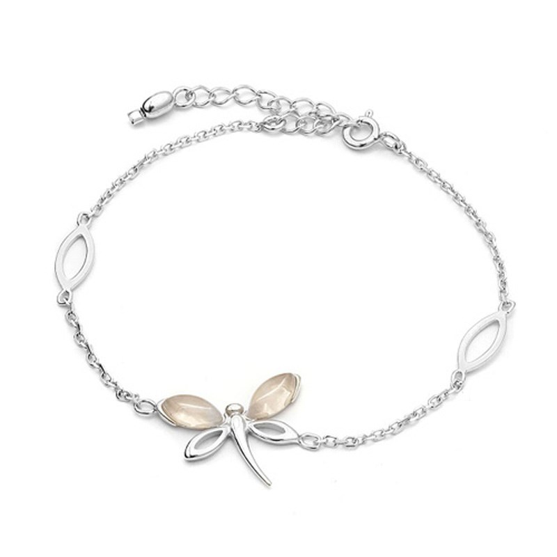 Bracelet papillon argent 925 et quartz rose