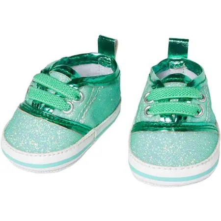 Heless Glitzer-Sneaker für Puppen, mintfarben, Größe 30 - 34 cm