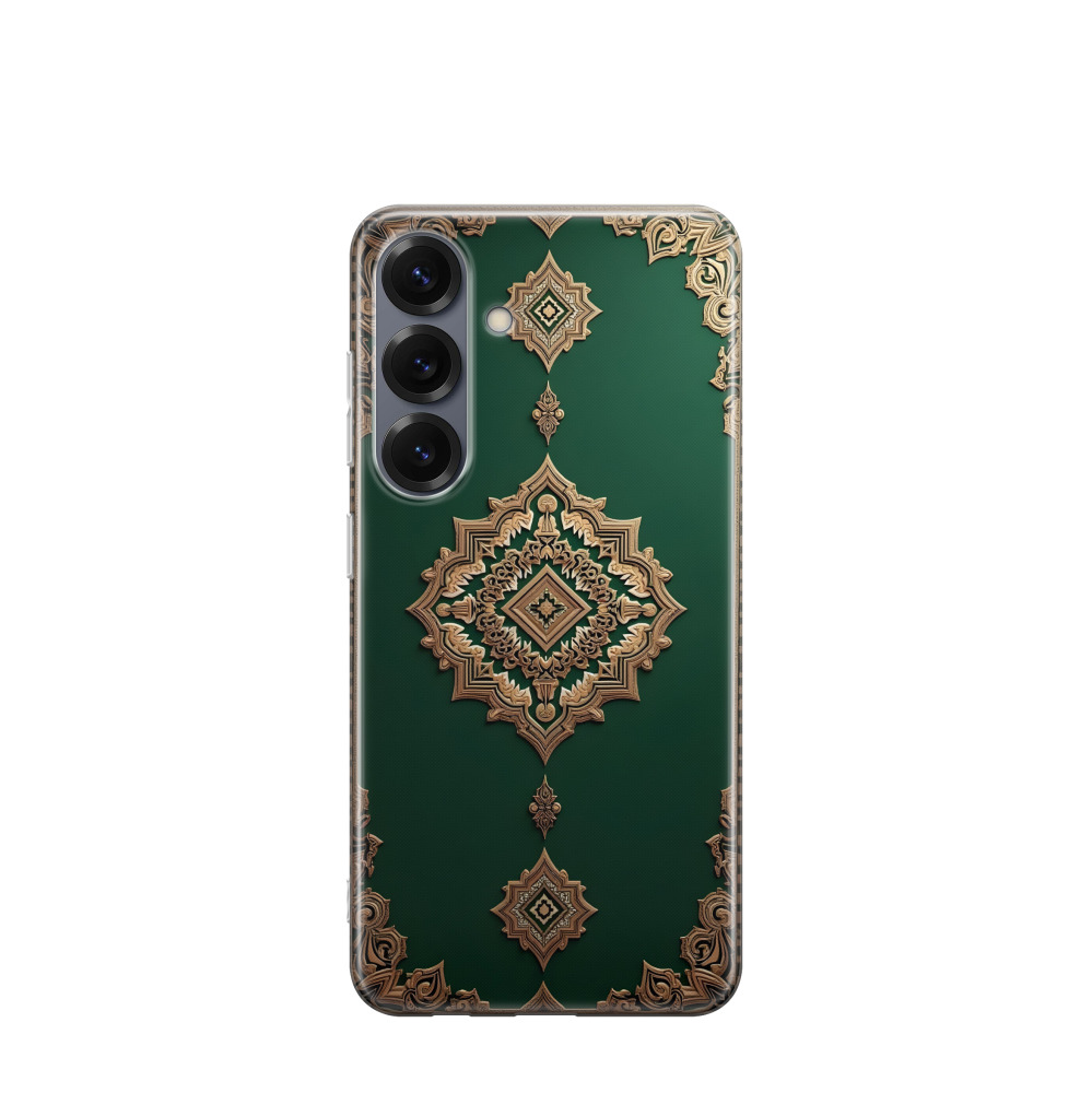 Samsung Galaxy S25 Gummi Hülle Orientalische Pracht - Grün
