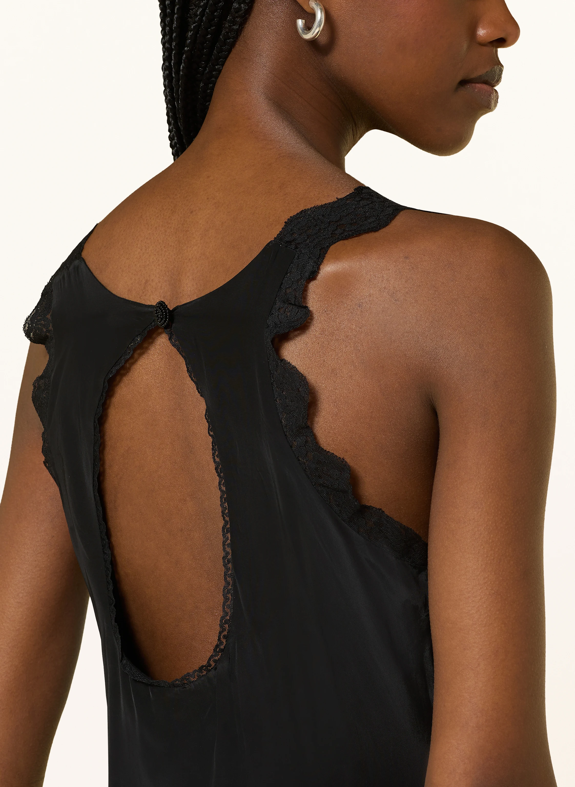 FARM RIO Satinkleid mit Spitze und Cut-out