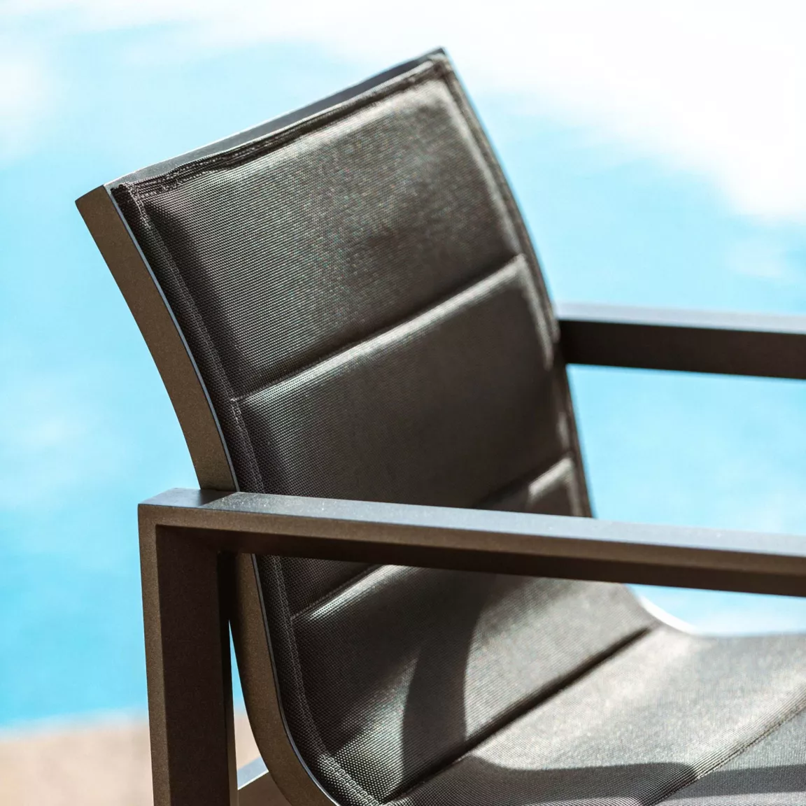 Lot de 2 fauteuils de jardin en aluminium Elba Gris anthracite