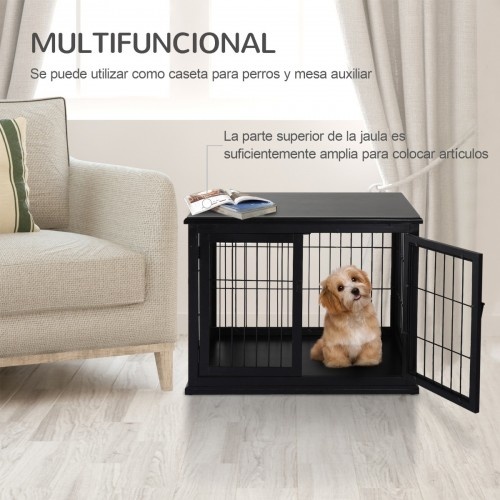 Gaiola de madeira para cães PawHut para uso interno