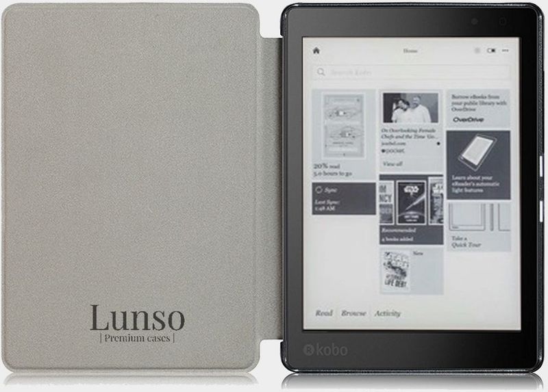 Lunso - Kobo Aura Edition 2 - Sleepcover - Donkerblauw - 6 inch