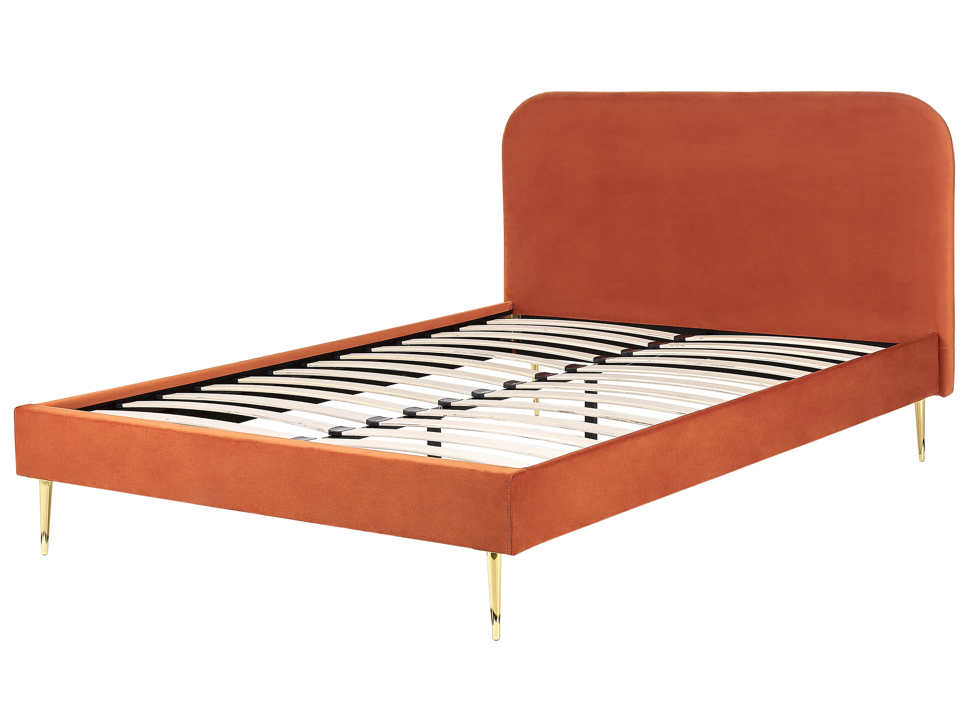 Bed Fluweel FLAYAT 160 x 200 cm Oranje