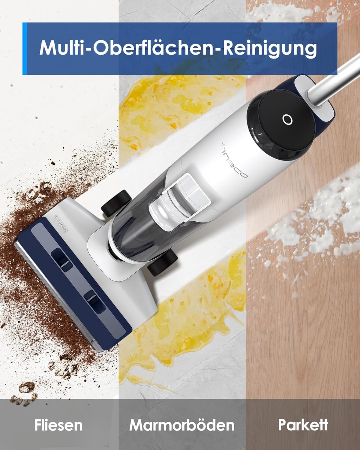 Tineco iFLOOR 5 Breeze Complete Nass Trockensauger, EIN-Schritt-Reinigung für Hartböden, Kantenreinigung