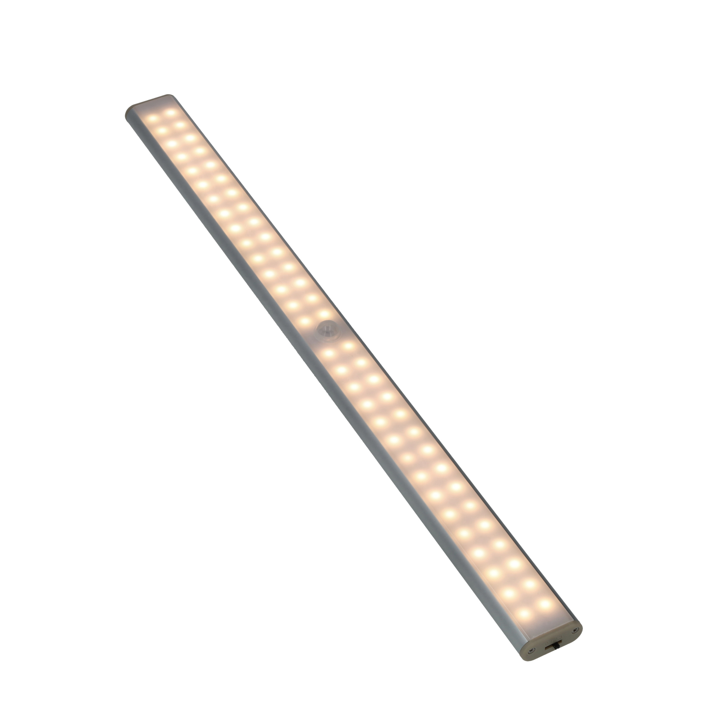 (40cm) 60 LED's Lichtleiste Magnetische USB Leuchte Schrank Beleuchtung mit PIR Bewegungsmelder   Magnet Halterung - Warmweiss