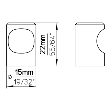 Knop Noa rvs 15mm