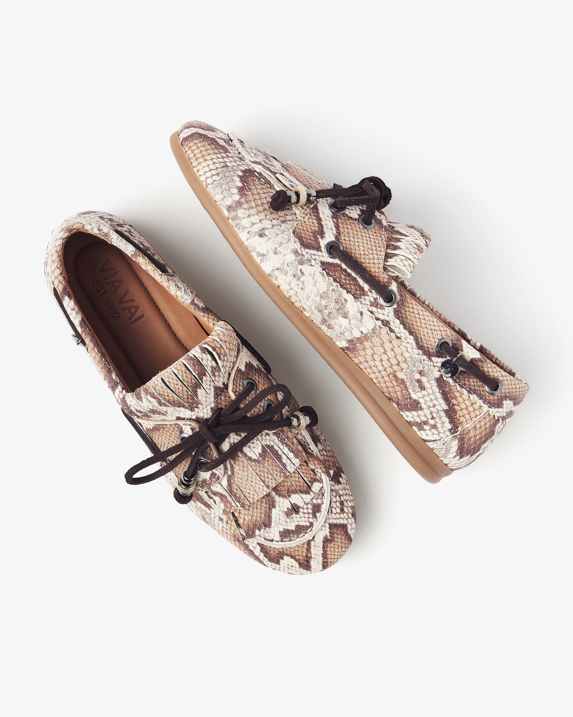 VIA VAI slangenprint dames loafers June Loua