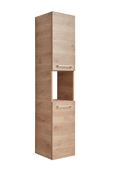 Colonne de salle de bains à suspendre Noé effet bois H. 165 cm x L. 35 cm x P. 30 cm