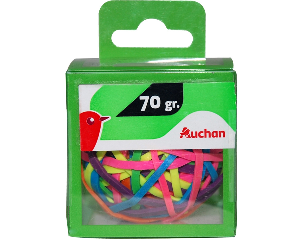ELÁSTICOS AUCHAN 70G CORES SORTIDAS