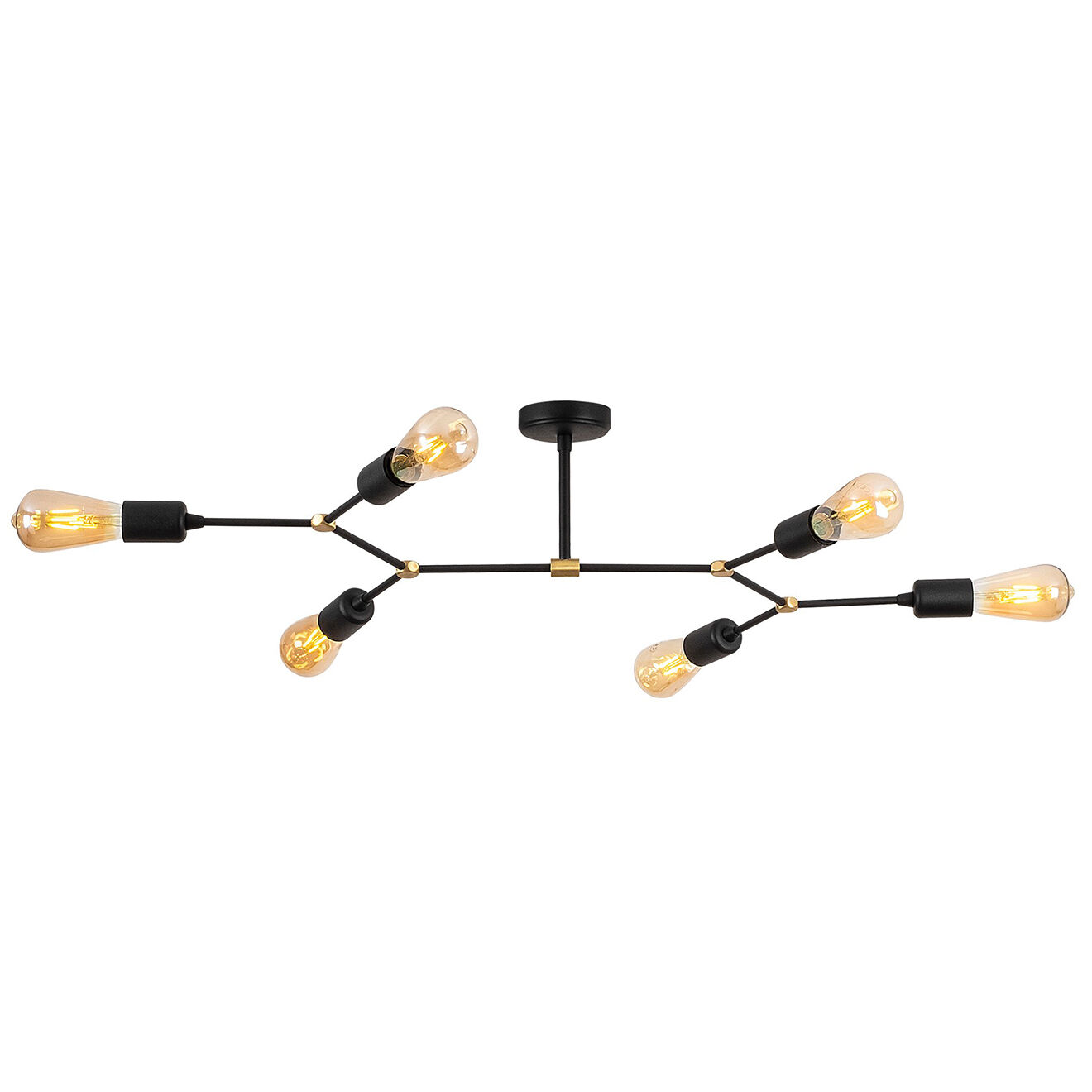 Opviq Plafonnier Sparrow 1242 noir  - H.20x95x48 cm