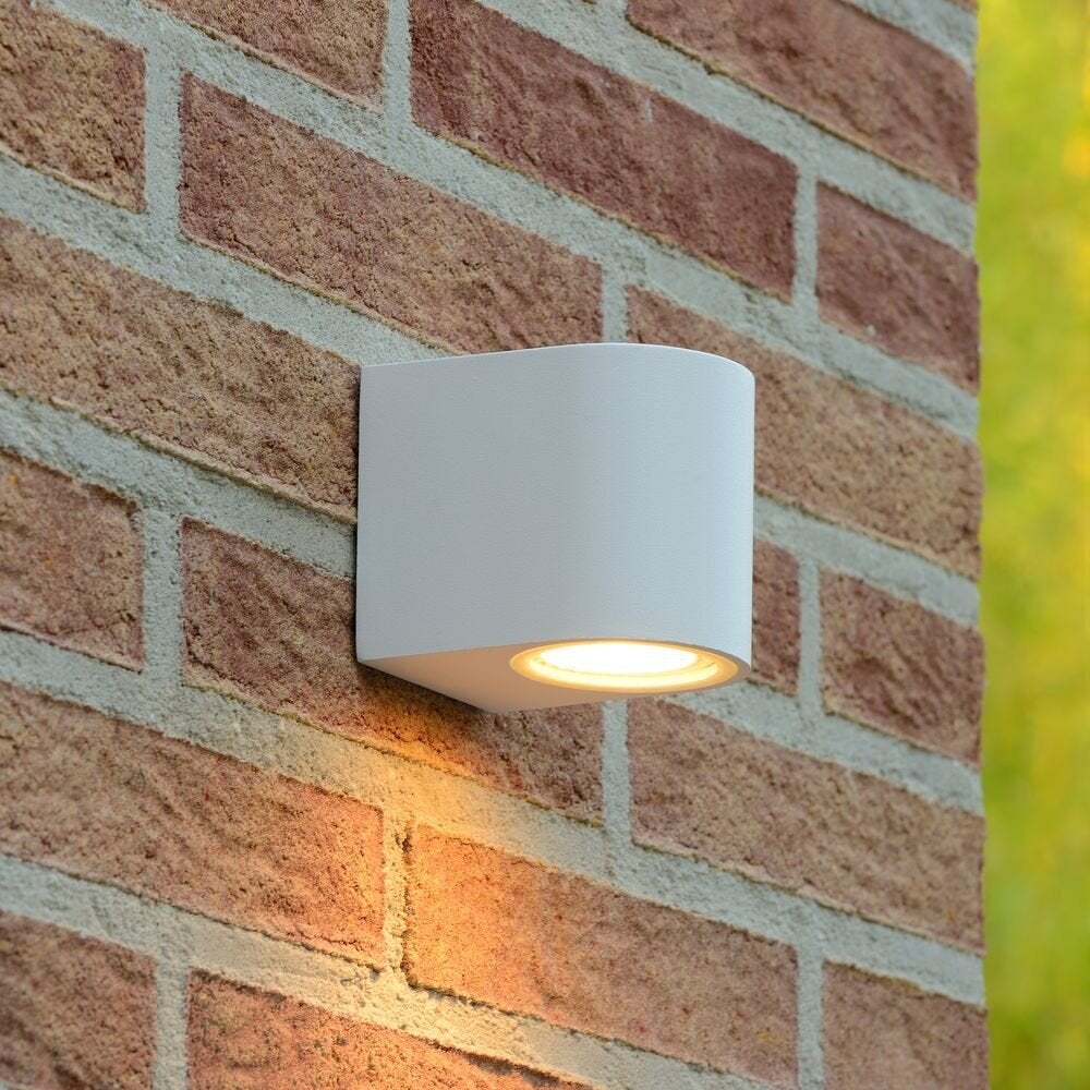 Zora LED wandlamp, inclusief LED lamp in wit, rond, 79x65x90mm