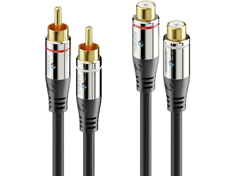 sonero Audio-Kabel Cinch - Cinch 2 m Cinch-Stereo(L/R)-Verlängerungskabel