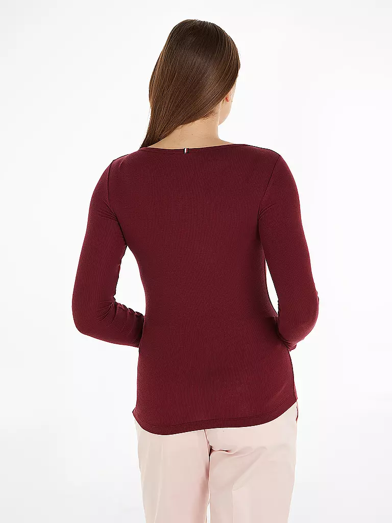 TOMMY HILFIGER Langarmshirt dunkelrot