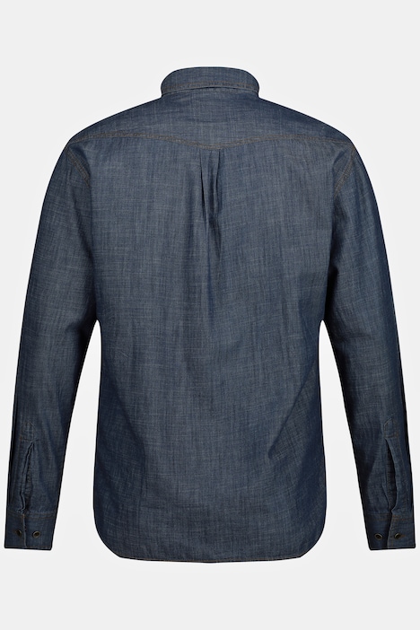 STHUGE Jeans-Hemd, Langarm, Modern Fit, Kentkragen, bis 8 XL