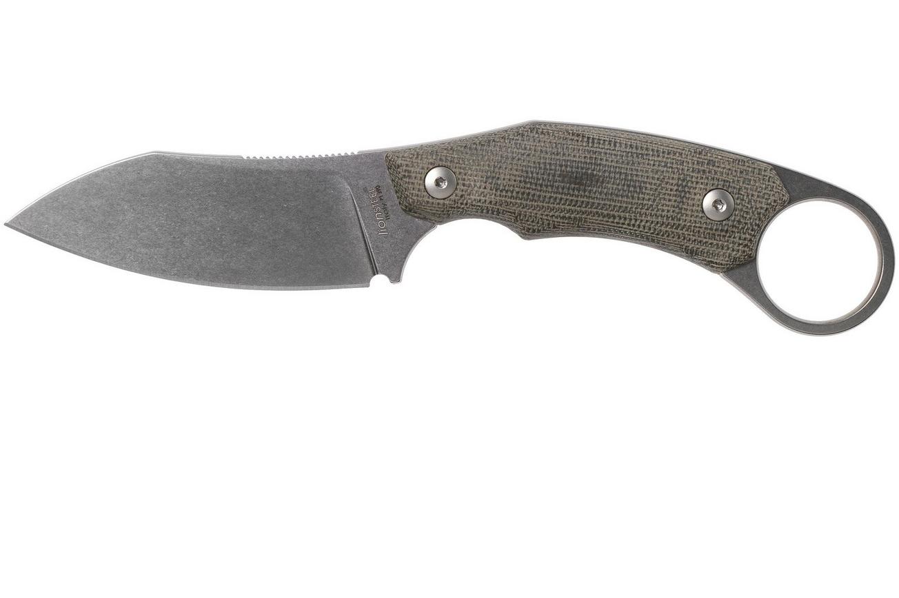 LionSteel H1 Skinner CVG Green Canvas Micarta vaststaand mes, Tommaso Rumici design