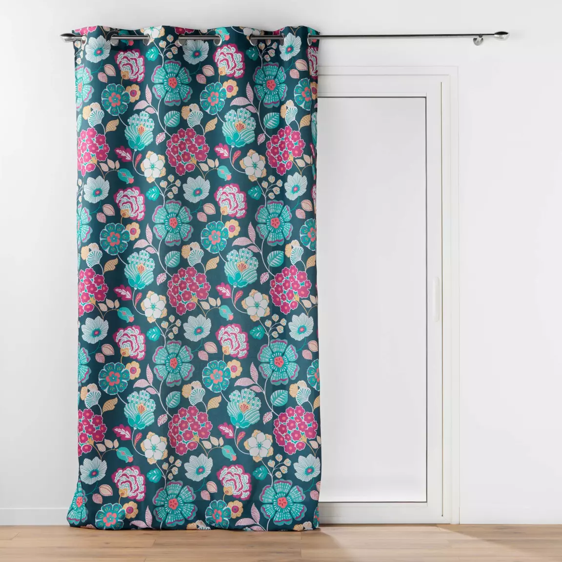 Rideau oeillets (140 x 260 cm) Winteria Bleu canard