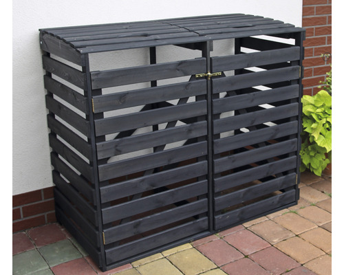 Promadino opbergbox voor 2 bakken 120 l 130 x 63 x 111 cm antraciet
