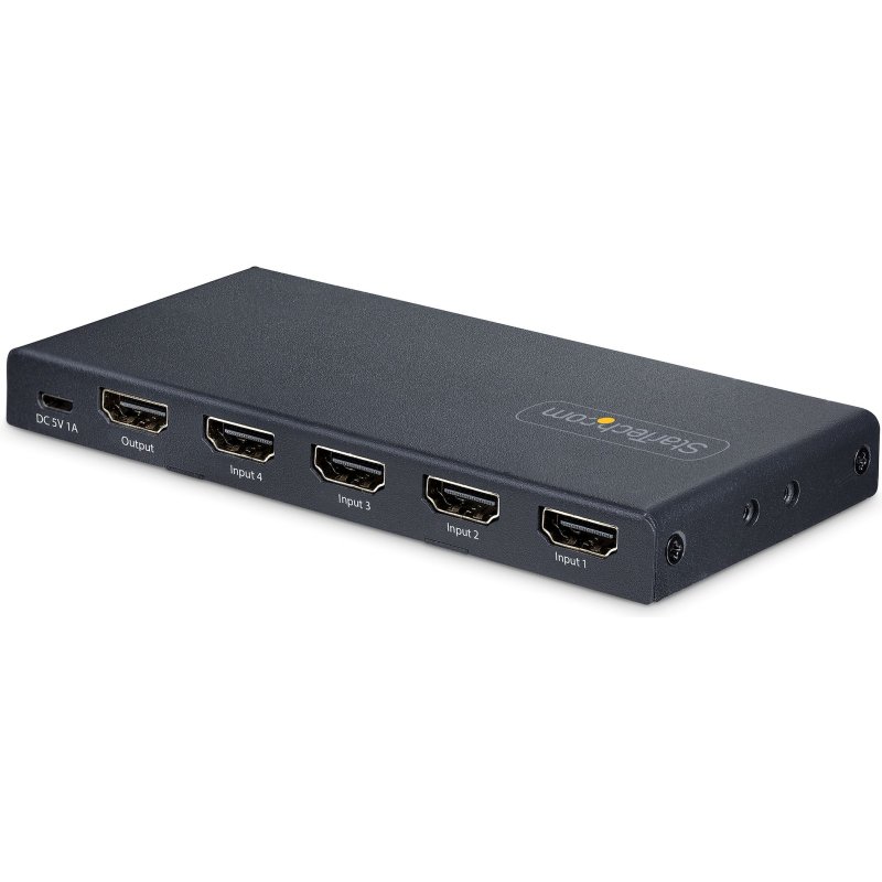 StarTech.com Switch HDMI 8K à 4 ports - Switch HDMI 2.1 4K 120Hz HDR10+, 8K 60Hz UHD - Commutateur/Switch HDMI 4 In 1 Out - Commutation de Source Auto/Manuelle - Adaptateur d'Alimentation et Télécommande Inclus