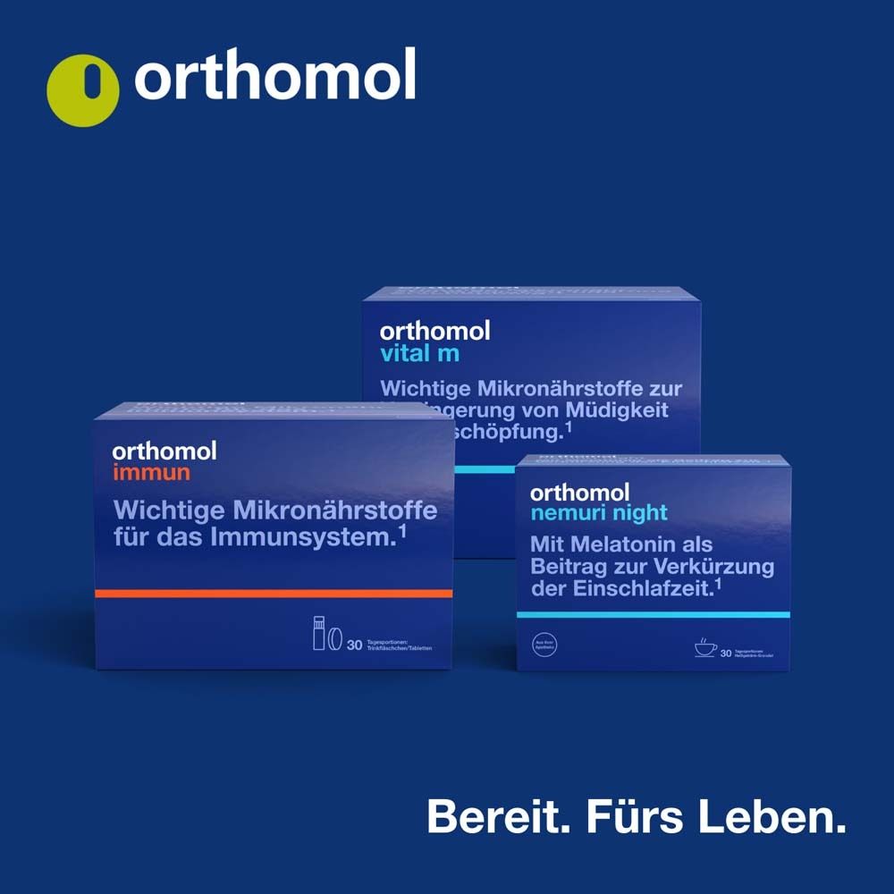 Orthomol Vital f für Frauen - bei Müdigkeit - mit B-Vitaminen, Omega-3, Magnesium - Granulat/Tabletten/Kapseln - Grapefruit-Geschmack