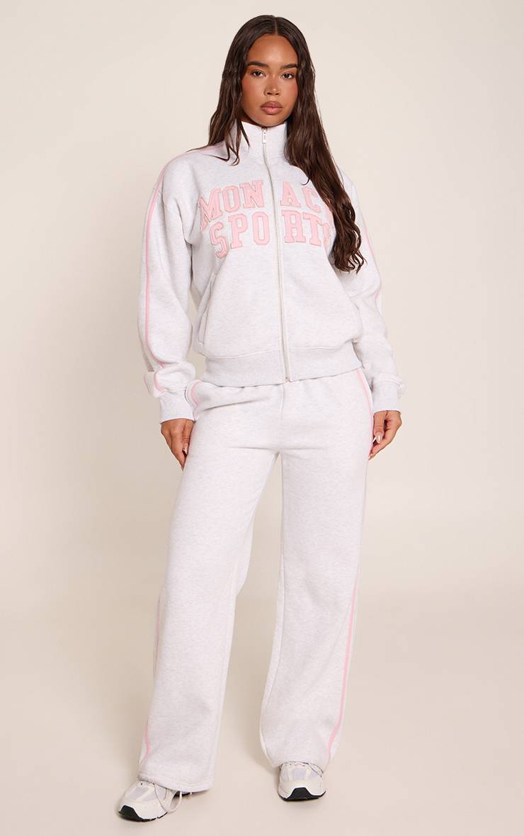 Gris Cendré Pantalon De Jogging Large À Bandes Contrastées