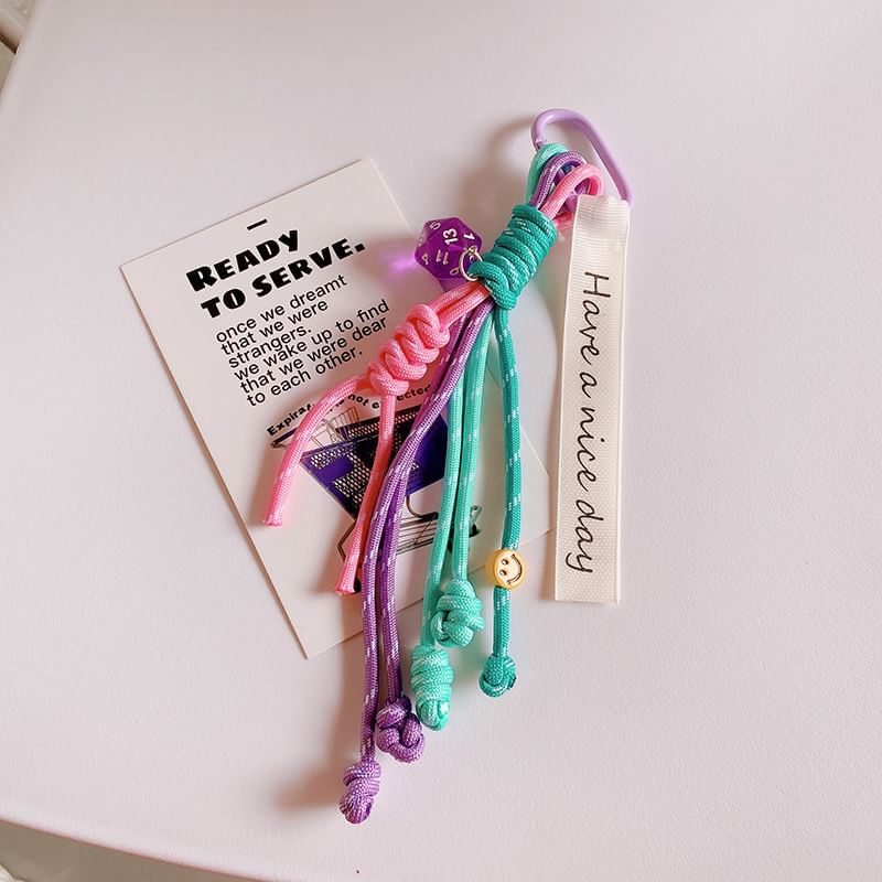 hemewlom - Smiley Knot Strap Bag Charm Sleutelhanger