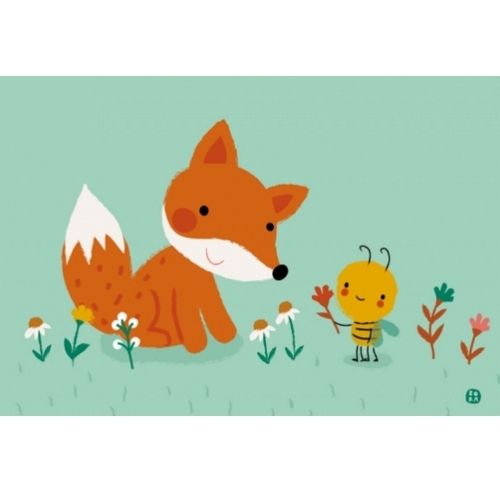 By bora ansichtkaart - vos & bij