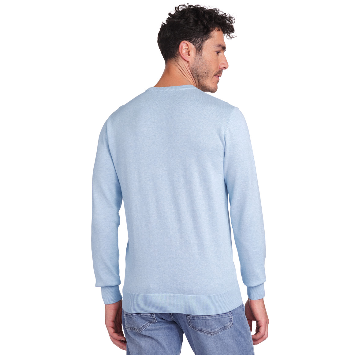 VanVaan Herren Pullover in Unifarben hellblau
