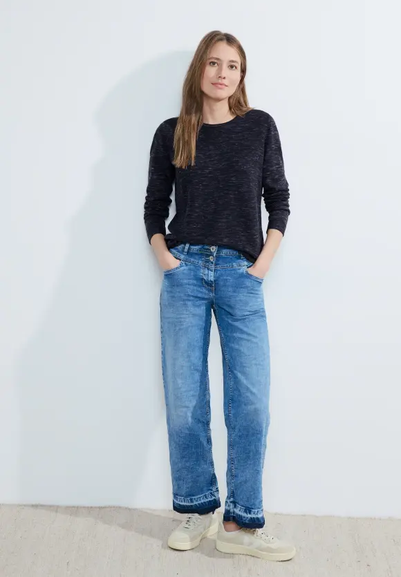 Struktur Pullover - heather night sky blue melange