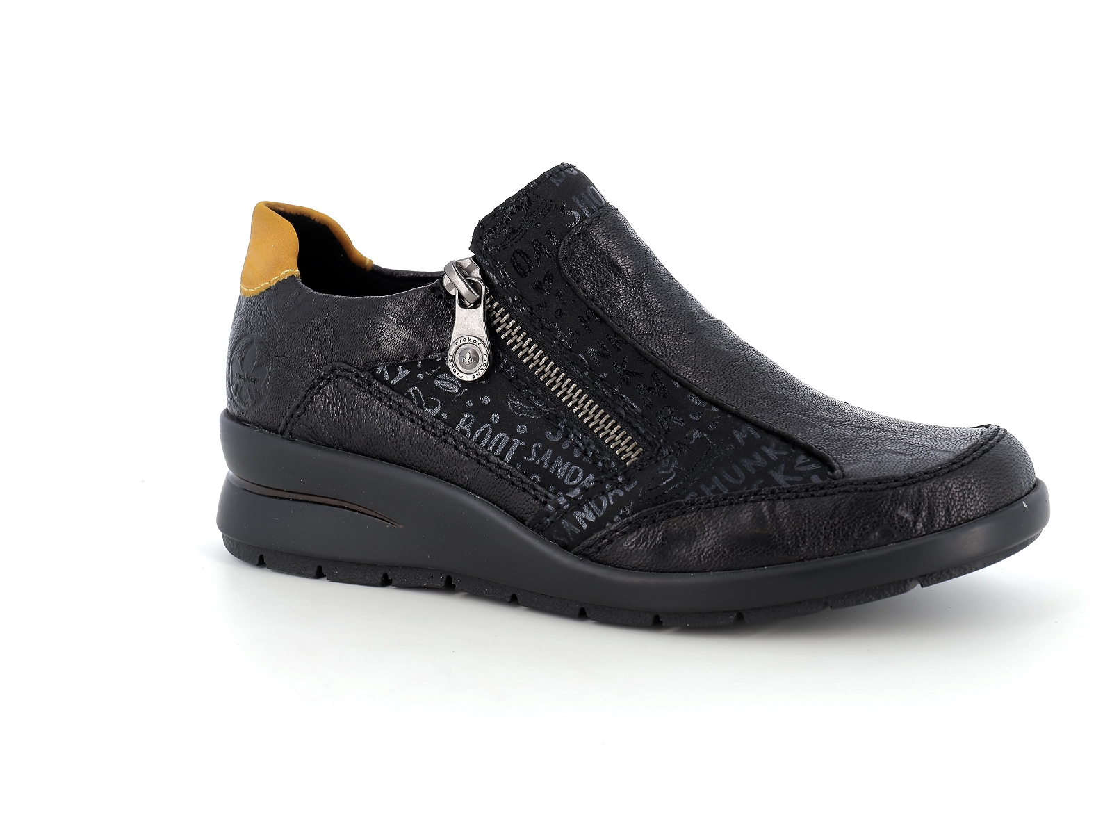 Rieker-L4850 Synthétique Noir Jaune
