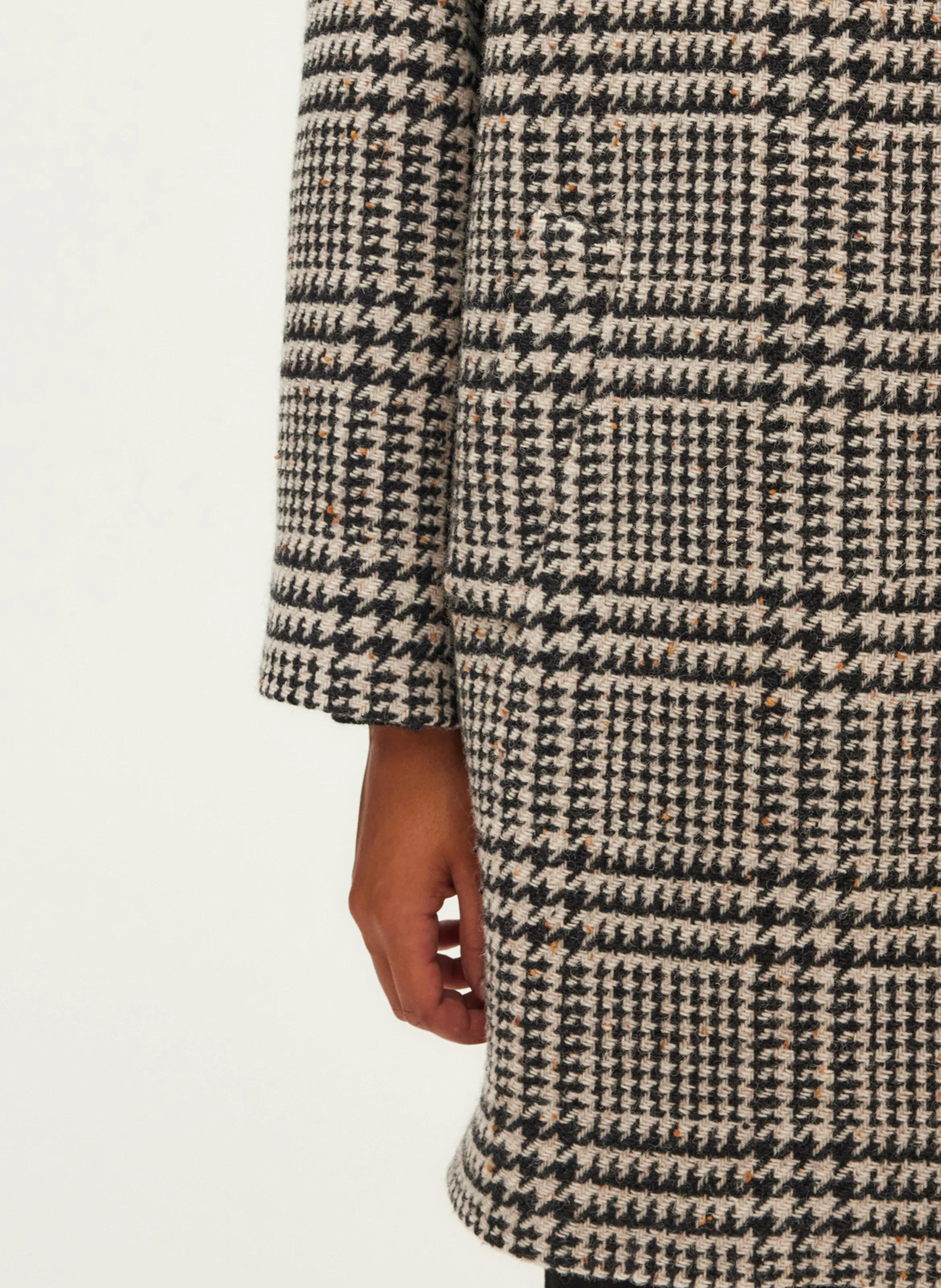 LILOU - Manteau mi-long en laine mélangée | Noir