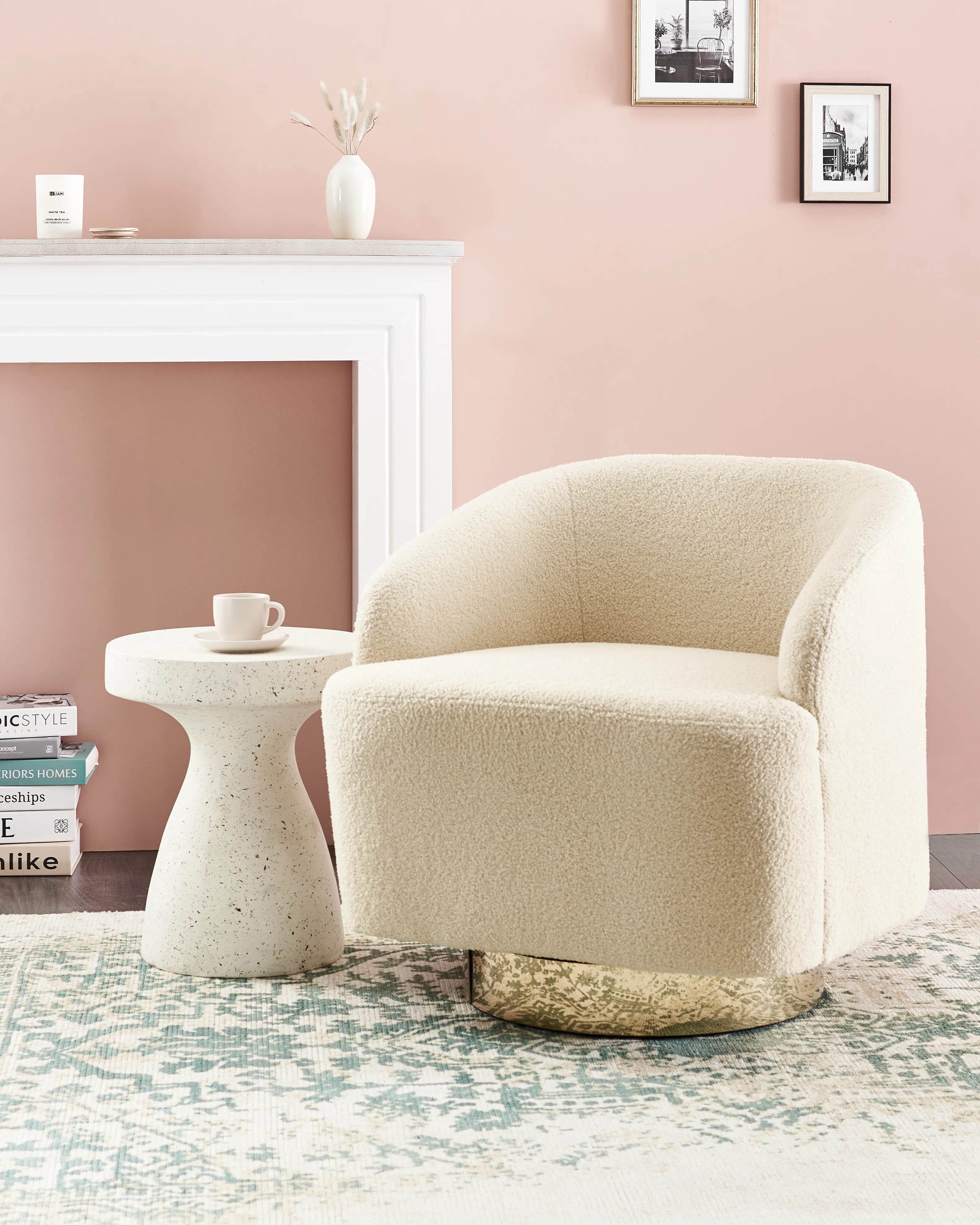 Fauteuil LAVIK Bouclé Beige