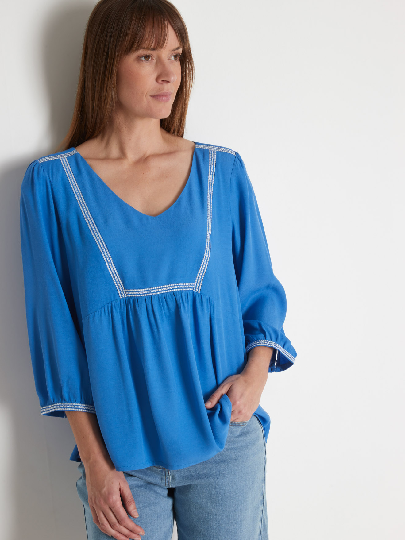 Blouse ample en crêpe