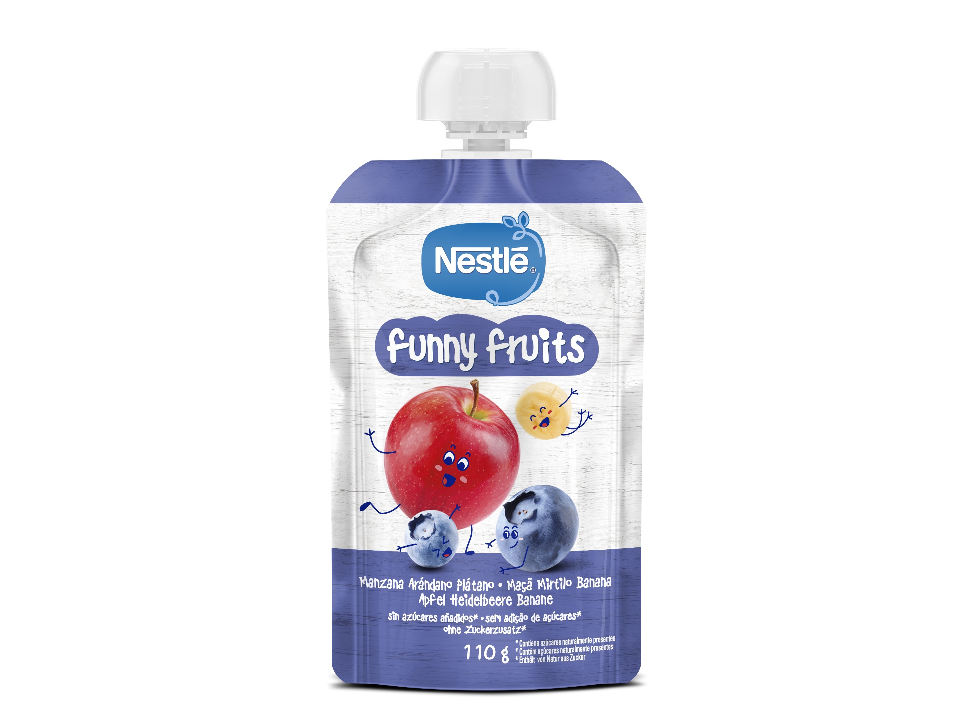 SAQUETA FRUTA NESTLÉ MAÇA MIRTILO BANANA 110G