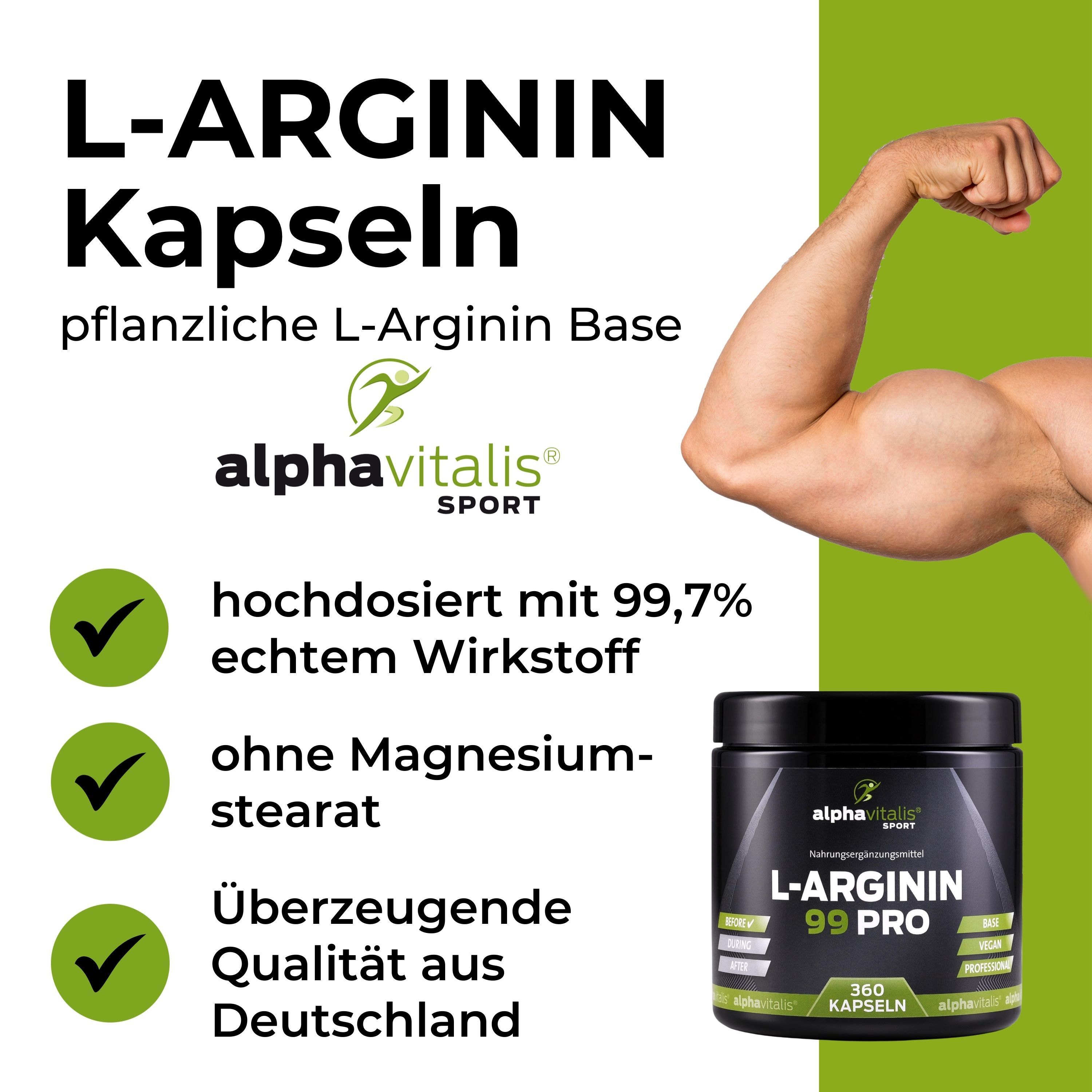 Alphavitalis® L-Arginin Base Kapseln 99 Pro