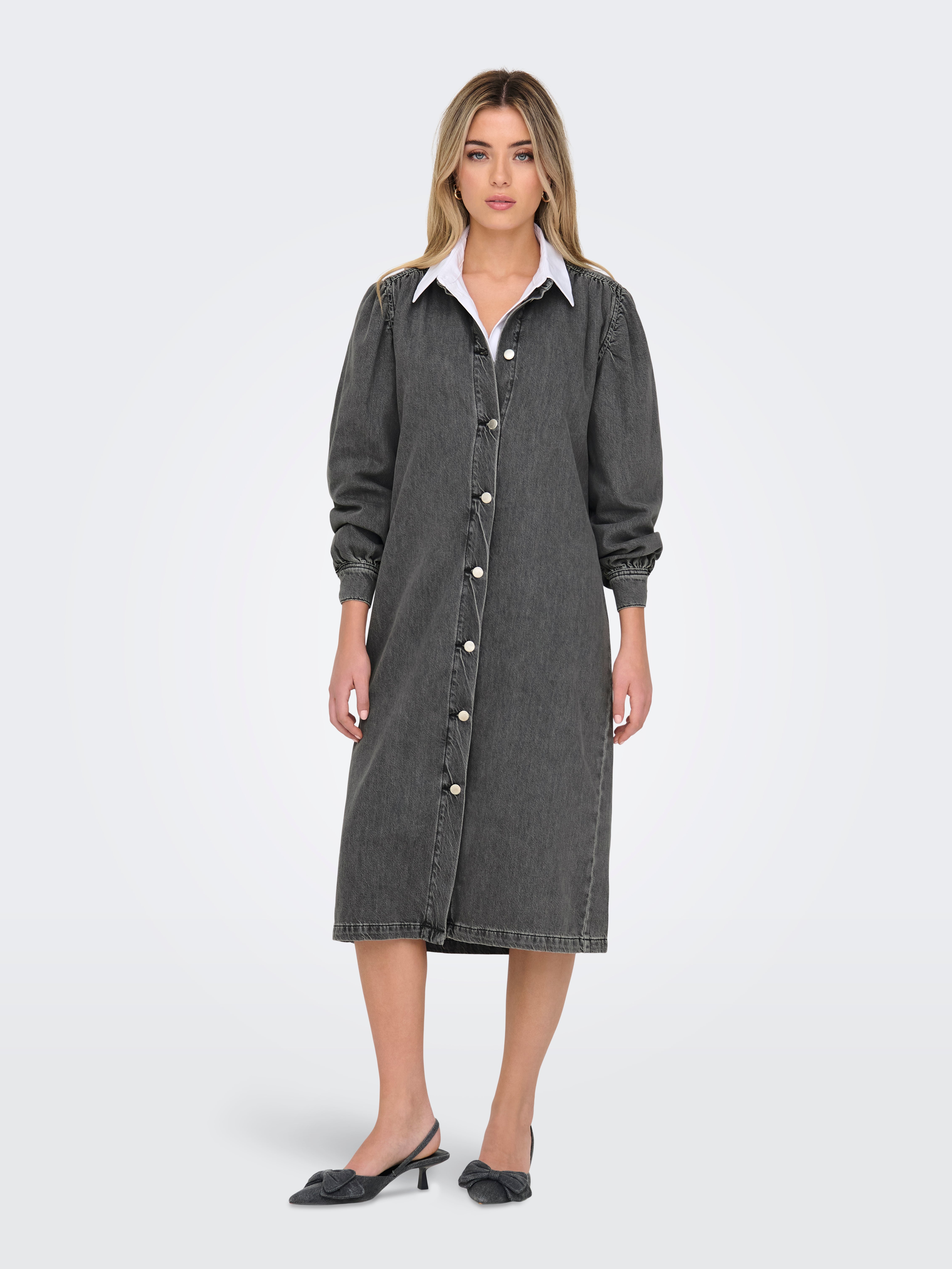 ONLBEATE Midikleid Medium Grey Denim