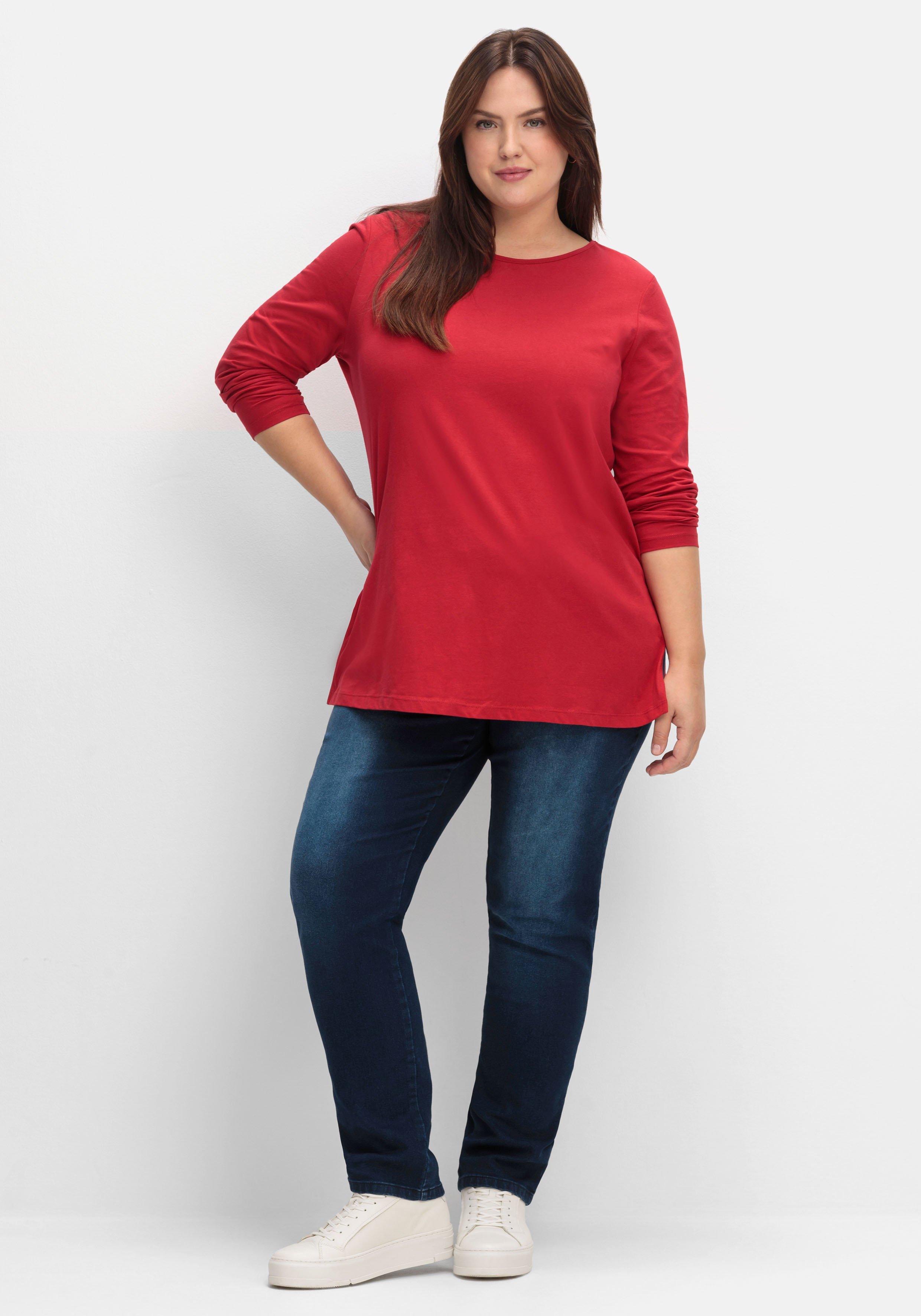 Longshirt mit hohen Seitenschlitzen