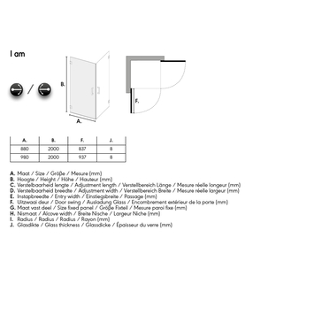 Sealskin Swingdeur voor Hoekinstap I AM 90x200 cm Zwart