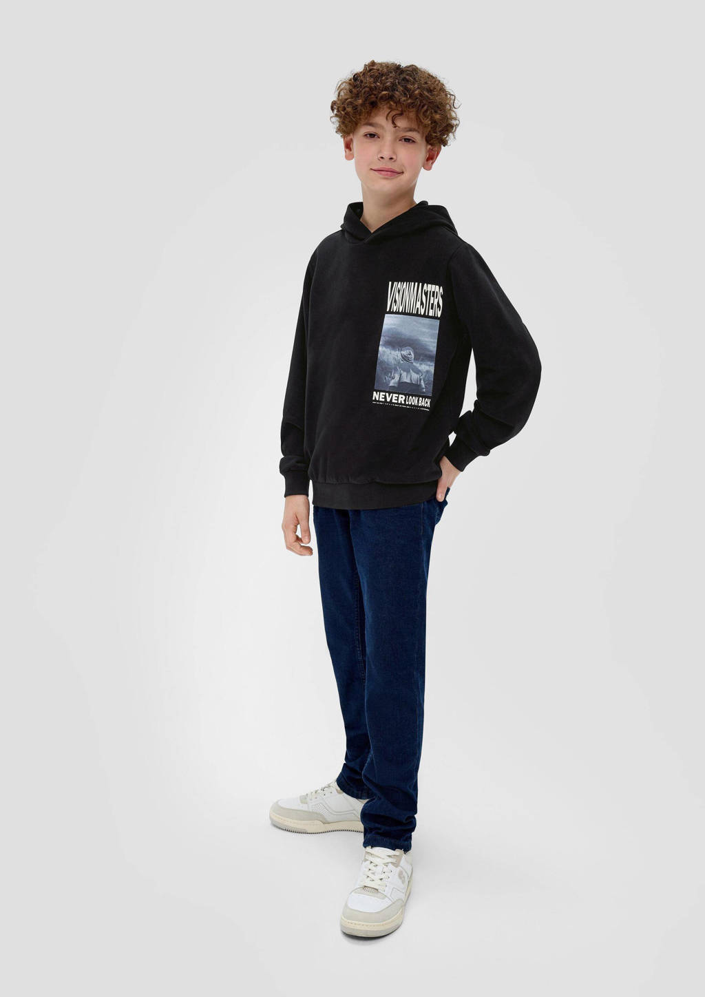 s.Oliver sweater met printopdruk zwart