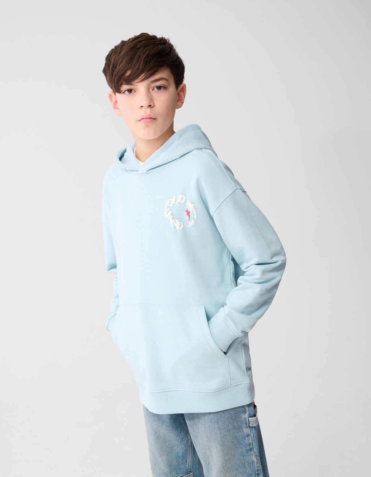 Cloud Artwork Hoodie Lichtblauw