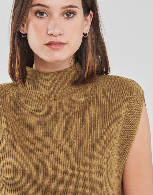 Esprit - FLAT KNITTD TOP - CARAMEL