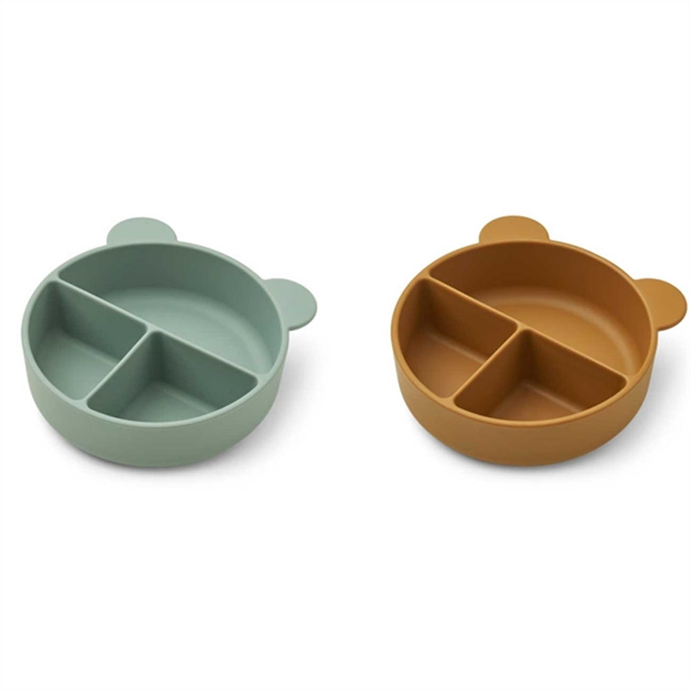 Connie Silicone Opdelte Skåle 2-pak Peppermint Golden Caramel Mix