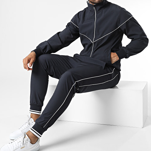 Ensemble Veste Zippée Et Pantalon Jogging XP153 Bleu Marine