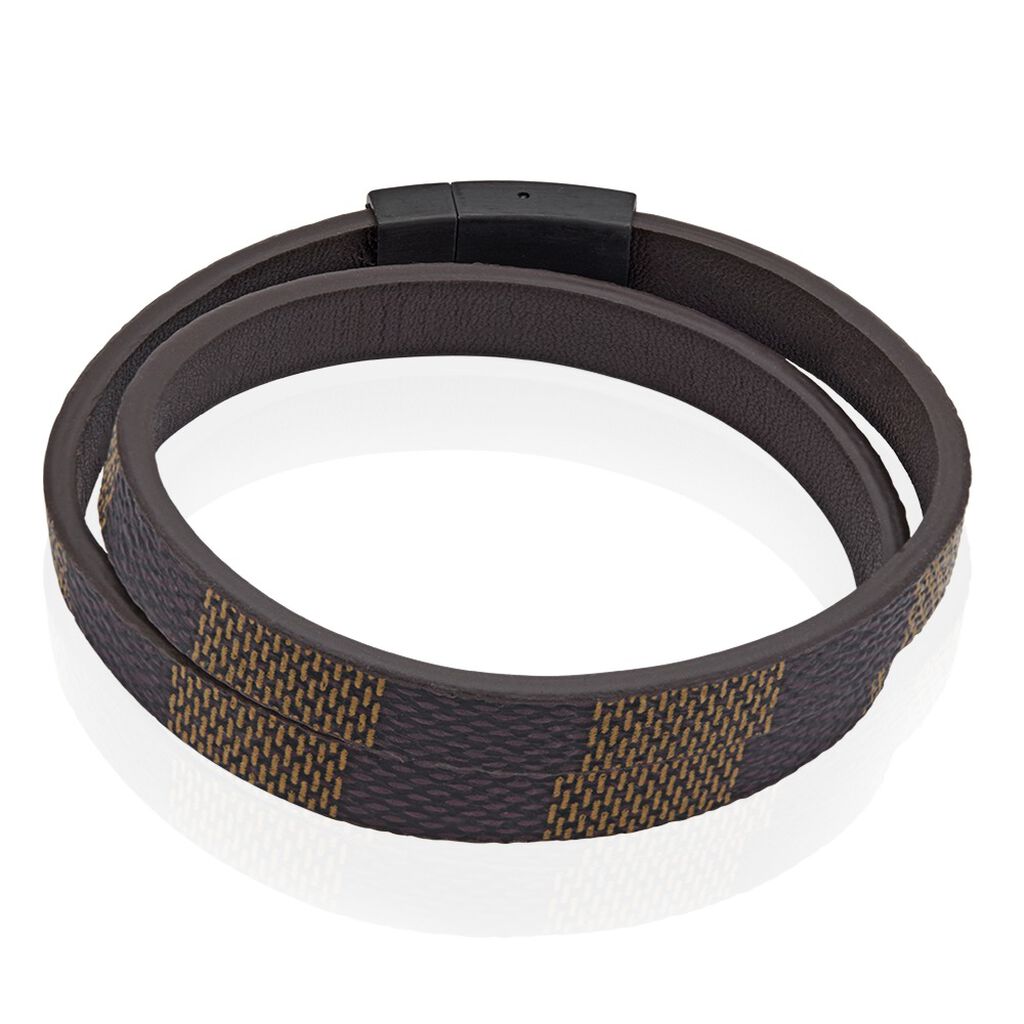 Bracelet Jourdan Chicago Cuir Noir Et Marron