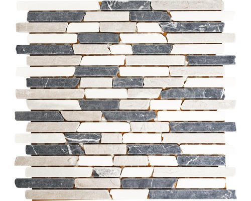 Natuursteenmozaïek MOS BRICK 1125 30,5x32,2 cm beige/grijs/wit