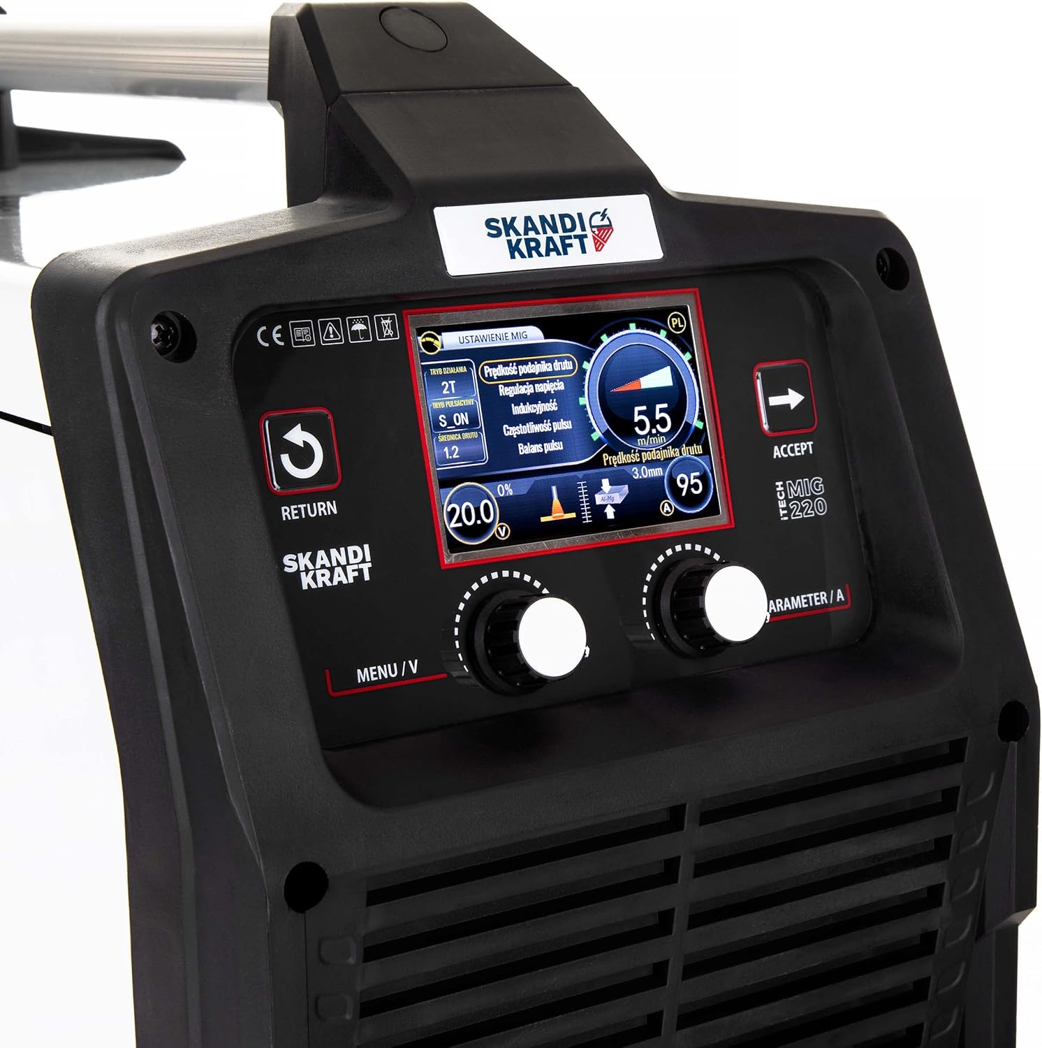 iTech MIG 220 Kombi Schweißgerät WIG LIFT, MMA, MIG/MAG Mit 200 Ampere IGBT Dual Pulse Arc Force ALU geeignet Schweißmaschine