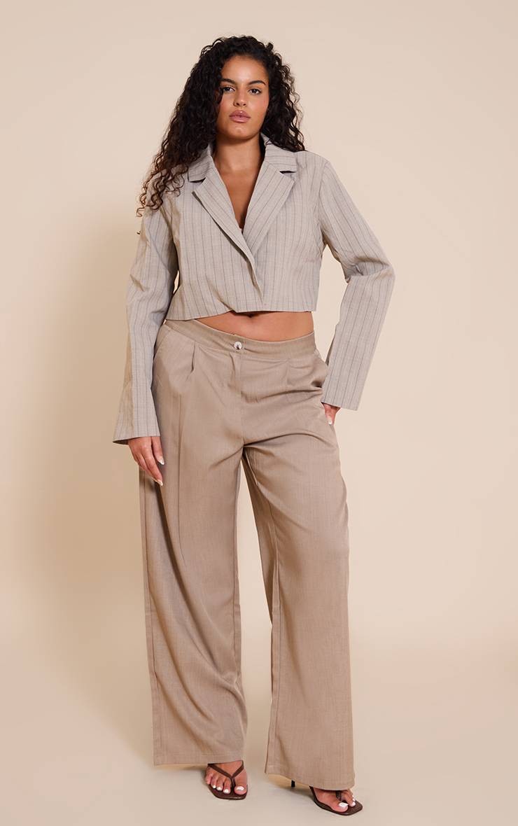 Taupe Blazer Court Boxy Oversize
