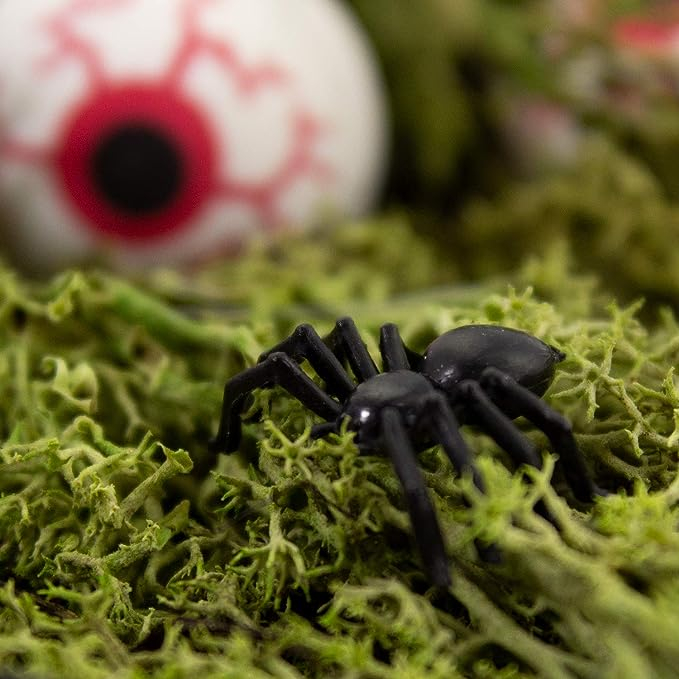 (50er Set) Mini Halloween Deko Spinnen Grusel Party Tischdekoration - Schwarz