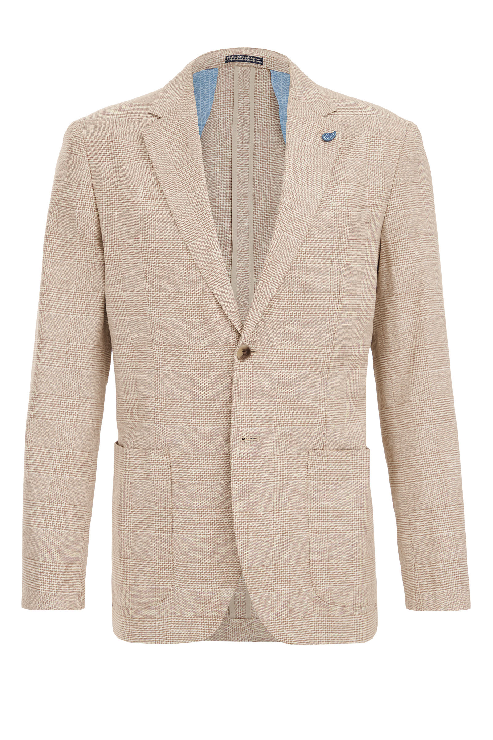 slim fit blazer met dessin WE Fashion Beige