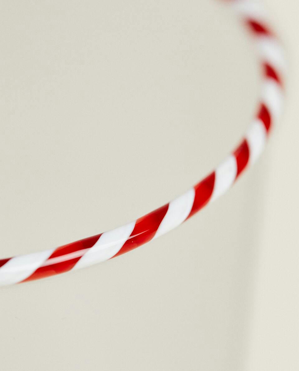 Copo de vidro borossilicato com bengala doce de Natal